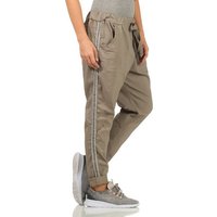 Mississhop Jogginghose Damen Hose Baumwollhose mit Seitlichen Silberstreifen M.348 von Mississhop