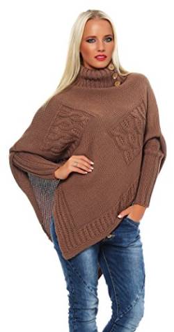 Mississhop Poncho Strick Sweatshirt Pullover Umhang Überwurf 30-01 Kakao von Mississhop