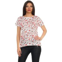 Mississhop Print-Shirt Damen weißes Shirt mit Blumen Tshirt Bluse 320 von Mississhop