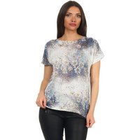 Mississhop Print-Shirt Damen weißes Shirt mit Blumen Tshirt Bluse 320 von Mississhop