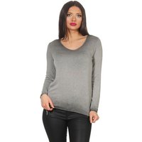 Mississhop Rundhalspullover Leichter Pullover mit Wascheffekt Strick Sweatshirt Pulli 303 von Mississhop