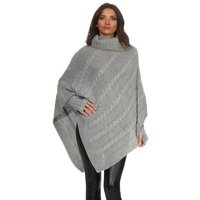 Mississhop Strickponcho Poncho Strick Sweatshirt Pullover Umhang Überwurf mit Stulpen 3012 von Mississhop