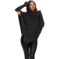 Mississhop Strickponcho Poncho Strick Sweatshirt Pullover Umhang Überwurf mit Stulpen 3012 von Mississhop