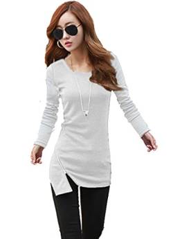 Mississhop Vans Reißverschluss Bluse Tunika Shirt Longshirt Weiß L von Mississhop