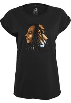 Mister Tee Damen Ladies Bob Marley Lion Face Tee S Black von Mister Tee