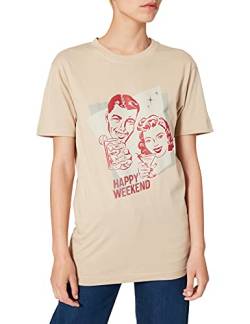 Mister Tee Damen Ladies Happy Weekend Tee XL Sand von Mister Tee