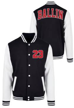 Mister Tee Herren Jacke Ballin 23 College Jacket blk/wht L von Mister Tee