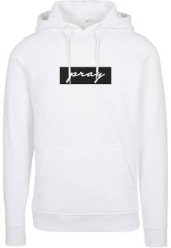 Mister Tee Herren Pray Boxlogo Hoody Tee M White von Mister Tee