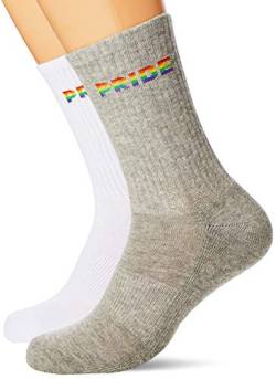 Mister Tee Herren Pride Socks 3-pack Socken, Mehrfarbig (Wht/Gry/Blk 01576), 47/50 (Herstellergröße: 47/50) von Mister Tee