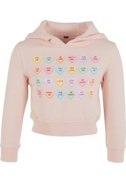 Mister Tee Mädchen Kapuzenpullover Kids Sweet Heart Candy Cropped Hoody pink 110/116 von Mister Tee