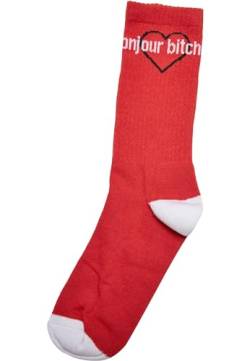 Mister Tee Unisex Bonjour Bitches Socks 3-Pack 35-38 black/white/red von Mister Tee