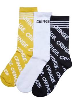 Mister Tee Unisex Cringe Socks 3-Pack 35-38 black/white/yellow von Mister Tee