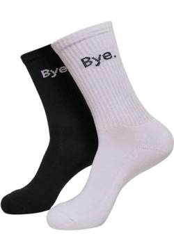 Mister Tee Unisex HI - Bye Socks short 2-Pack 43-46 black/white von Mister Tee