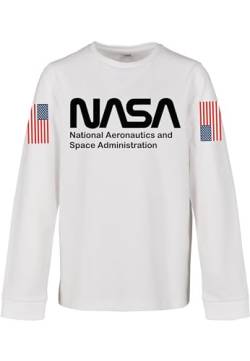 Mister Tee Unisex Kids NASA Worm Longsleeve T-Shirt, White, 110 von Mister Tee