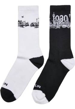 Mister Tee Unisex Major City 030 Socks 2-Pack 35-38 black/white von Mister Tee