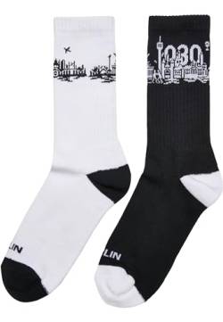 Mister Tee Unisex Major City 030 Socks 2-Pack 43-46 black/white von Mister Tee