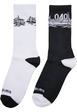 Mister Tee Unisex Major City 040 Socks 2-Pack 43-46 black/white von Mister Tee