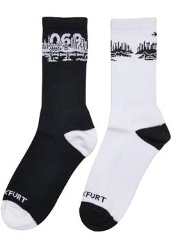 Mister Tee Unisex Major City 069 Socks 2-Pack 43-46 black/white von Mister Tee