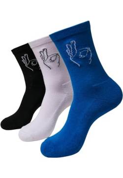 Mister Tee Unisex Salty Socks 3-Pack 43-46 black/white/blue von Mister Tee
