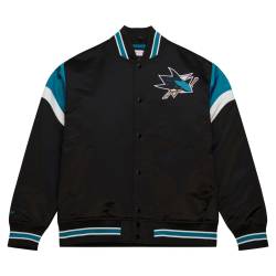 M&N Heavyweight Satin Jacke NHL San Jose Sharks von Mitchell & Ness