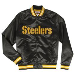 M&N Lightweight Satin Varsity Jacke - Pittsburgh Steelers von Mitchell & Ness