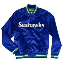 M&N Lightweight Satin Varsity Jacke - Seattle Seahawks von Mitchell & Ness