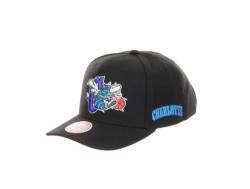 Mitchell & Ness Charlotte Hornets NBA Icon Grail Pro Snapback Hardwood Claasic Cap Pro Crown Fit Black - One-Size von Mitchell & Ness