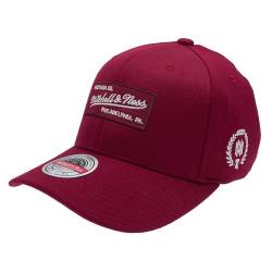 Mitchell & Ness Heather Box Logo Classic Red Snapback - OB, Burgundy von Mitchell & Ness