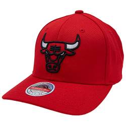 Mitchell & Ness NBA/HWC Team Ground 2.0 Classic Red Curved Snapback - Chicago Bulls, Rot von Mitchell & Ness