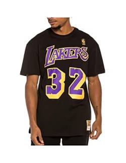 Mitchell & Ness NBA Los Angeles Lakers Name & Number T-Shirt - Magic Johnson, Black, XL von Mitchell & Ness