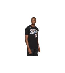 Mitchell & Ness NBA Philadelphia 76ers Allen Iverson T-Shirt Herren schwarz/rot, L von Mitchell & Ness