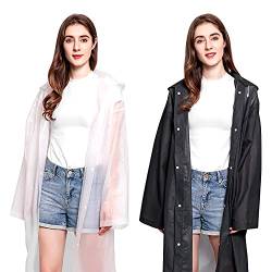 Mitening 2 Stück Regenponcho Herren Damen Wasserdicht, Regencape Festival Regenjacke Regenmantel Poncho Fahrrad Regenbekleidung Regenschutz Regen Zubehör für Radfahren Wandern Reisen Camping von Mitening