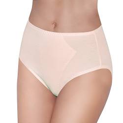 Bauchweg Unterwäsche Damen Miederslip mit Bauch-Weg-Effekt Shapewear Stark Formend Miederhose Slip Hochzeitsdessous (XXL, Beige) von Mitex