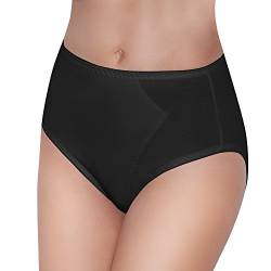 Bauchweg Unterwäsche Damen Miederslip mit Bauch-Weg-Effekt Shapewear Stark Formend Miederhose Slip Hochzeitsdessous (XXL, Schwarz) von Mitex