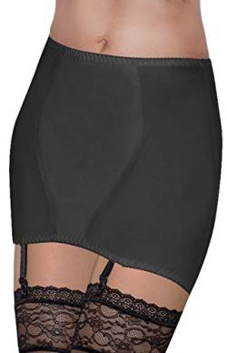 Bauchweg Unterwäsche Miedergürtel Damen mit Bauch-Weg-Effekt Strapsgürtel Strumpfhalter Shapewear Stark Formend Hüftgürtel mit Strapse (108, Schwarz) von Mitex