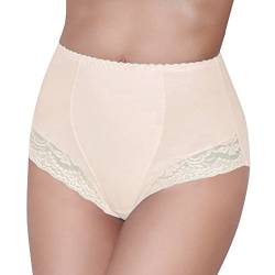 Damen figurenformend Miederslip mit Bauch-Weg-Effekt Stark Formend Miederpants Miederslip Damen Unterwäsche Große Größen (L, Beige) von Mitex