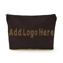 Beige Leinen Schönheit Tasche Ihr eigenes Bild Text Logo Frauen Abschluss Geschenke, beige, Einheitsgröße von Miujonvy