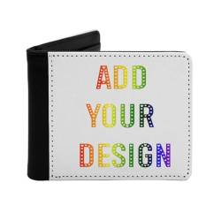 Miujonvy Bifold Wallet Add Your Text Images Superfine Fiber PU Synthetic Leather with Coin Pocket,6 Credit Card Slots, Banknote Compartments, Schwarz , Einheitsgröße von Miujonvy