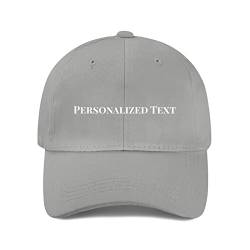 Miujonvy Customized Snapback Hat Personalisierter Text Klassische Baseballkappe Verstellbare Metallknopf Hut, Grau 0, One size von Miujonvy
