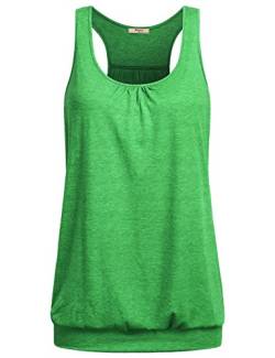 Miusey Damen Tanktop, ärmellos, Rundhalsausschnitt, lockere Passform, Racerback, Workout-Tanktop - Gr�n - Klein von Miusey