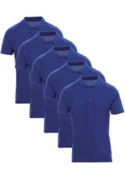 Mivaro 5er Pack Poloshirts Herren Basic Polo Shirt Kurzarm atmungsaktiv, Größe:3XL, Farbe:5er Pack Blau von Mivaro