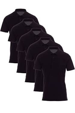 Mivaro 5er Pack Poloshirts Herren Basic Polo Shirt Kurzarm atmungsaktiv, Größe:3XL, Farbe:5er Pack Schwarz von Mivaro