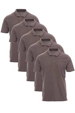 Mivaro 5er Pack Poloshirts Herren Basic Polo Shirt Kurzarm atmungsaktiv, Größe:4XL, Farbe:5er Pack Anthrazit von Mivaro