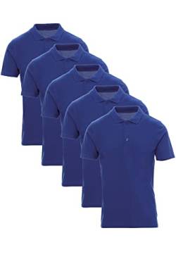 Mivaro 5er Pack Poloshirts Herren Basic Polo Shirt Kurzarm atmungsaktiv, Größe:M, Farbe:5er Pack Blau von Mivaro