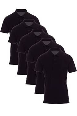 Mivaro 5er Pack Poloshirts Herren Basic Polo Shirt Kurzarm atmungsaktiv, Größe:S, Farbe:5er Pack Schwarz von Mivaro