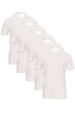 Mivaro 5er Pack Poloshirts Herren Basic Polo Shirt Kurzarm atmungsaktiv, Größe:XXL, Farbe:5er Pack Weiß von Mivaro