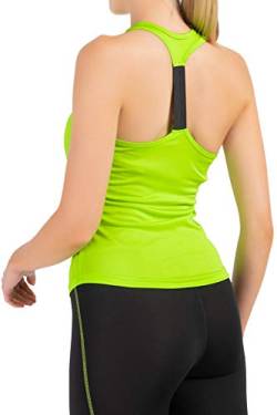 Mivaro Damen Sport Tank Top Basic Sport-Shirt für Fitness, Funktionstop, Größe:XL, Farbe:Grün von Mivaro