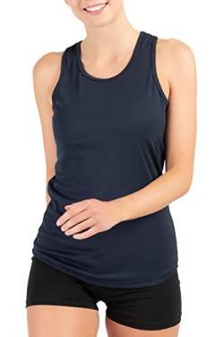 Mivaro Damen Sport Tank Top Basic Sport-Shirt für Fitness schnell trocknend, Größe:L, Farbe:Dunkelblau von Mivaro