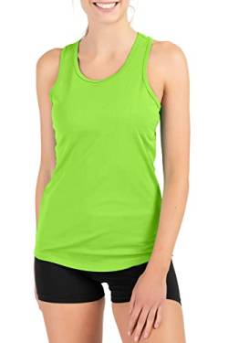 Mivaro Damen Sport Tank Top Basic Sport-Shirt für Fitness schnell trocknend, Größe:L, Farbe:Grün von Mivaro