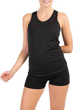 Mivaro Damen Sport Tank Top Basic Sport-Shirt für Fitness schnell trocknend, Größe:L, Farbe:Schwarz von Mivaro